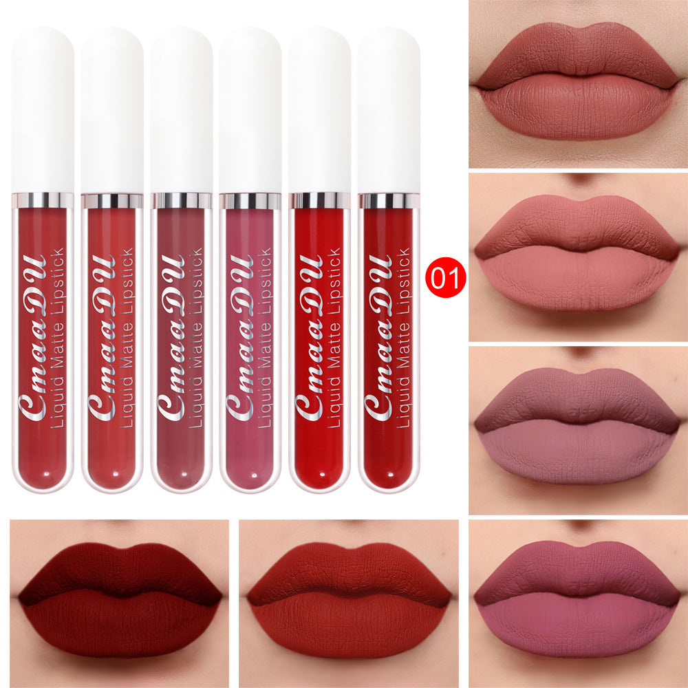 6-colour Matte Lip Gloss Set Sexy Liquid Lipstick Waterproof Long Lasting Moisturizer Professional Lips Balm Makeup