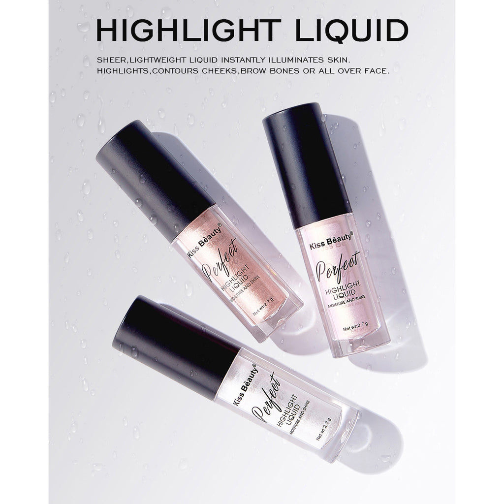 Liquid Highlighter Makeup Face Glow Liquid Highlighter Brighten Shimmer Liquid Highlighter 3d Makeup Ultra-smooth Face Glitter Primer