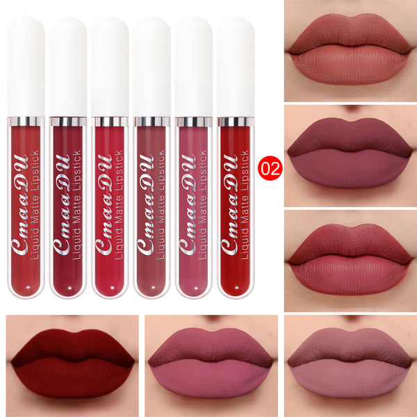 6-colour Matte Lip Gloss Set Sexy Liquid Lipstick Waterproof Long Lasting Moisturizer Professional Lips Balm Makeup