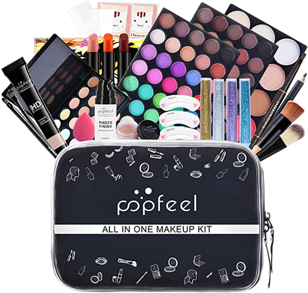 25Pcs All-in-one Holiday Makeup Gift Set | Makeup Kit for Women Full Kit Cosmetic Essential Starter Bundle with Eyeshadow Palette Lipstick Blush Foundation Concealer Face Powder Lipgloss Brush