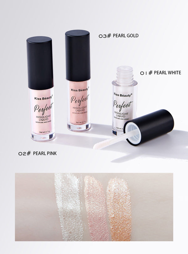 Liquid Highlighter Makeup Face Glow Liquid Highlighter Brighten Shimmer Liquid Highlighter 3d Makeup Ultra-smooth Face Glitter Primer