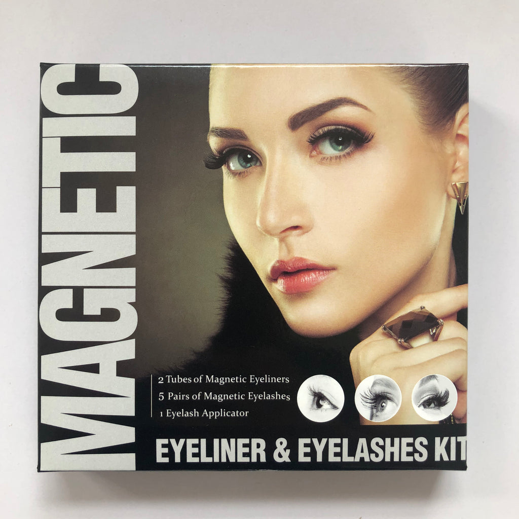 5 pairs Eyelashes and Eyeliner Kit - Magnetic Upgraded 3D Reusable Eyelashes Kit Natural Look with Applicator, No Glue Needed Eye Makeup Set