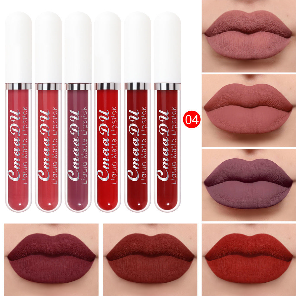 6-colour Matte Lip Gloss Set Sexy Liquid Lipstick Waterproof Long Lasting Moisturizer Professional Lips Balm Makeup