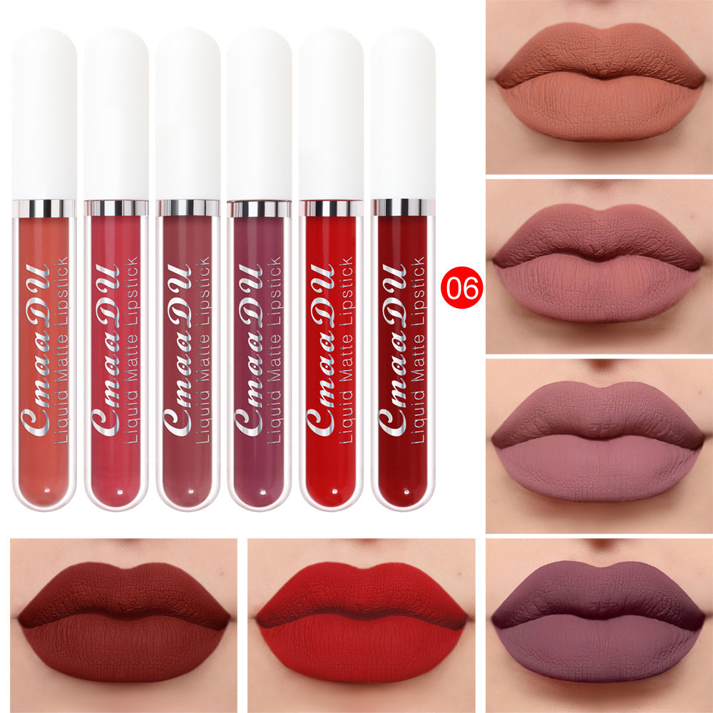 6-colour Matte Lip Gloss Set Sexy Liquid Lipstick Waterproof Long Lasting Moisturizer Professional Lips Balm Makeup