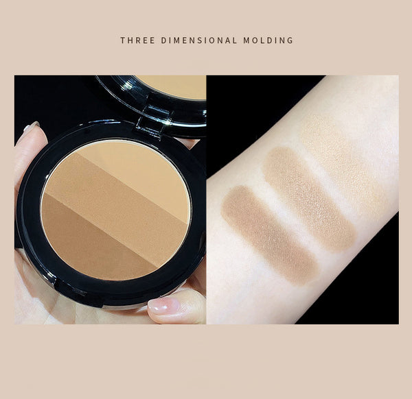 3-colour 3D Contouring Concealer Cream Powder with Contour Brushes 3-in-1 3 Colour Shades to Cover Shade & Blemishes