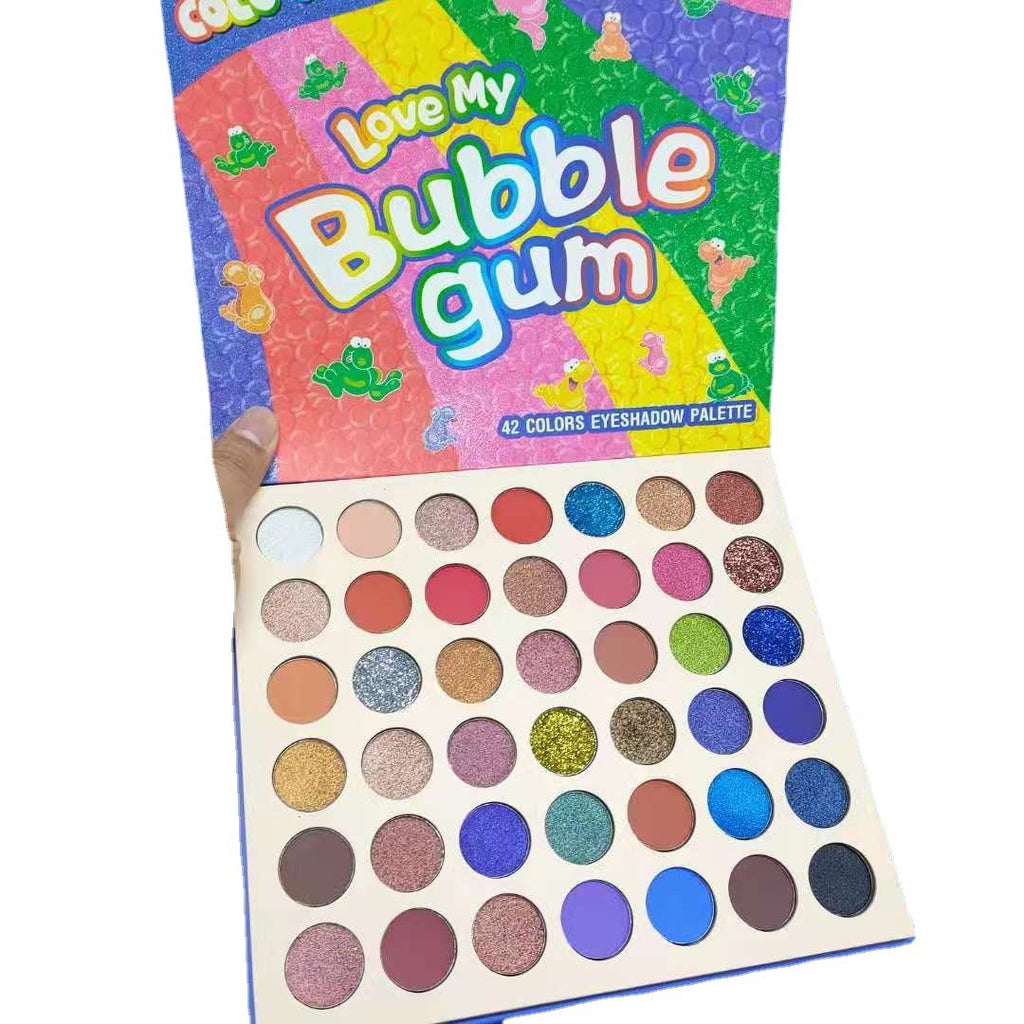 42-colour Eyeshadow Palette Cute Frog Glitter Shimmer Rainbow Colour Waterproof Palette Instagram Style