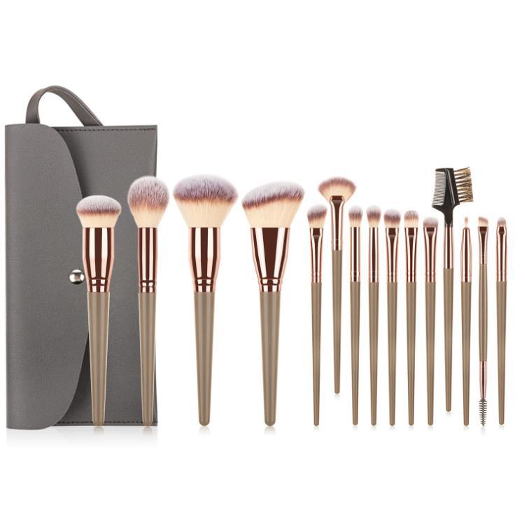 Makeup Brushes Set with Bag, 7/10/15 pcs Powder Foundation Highlight Concealer Eyeshadow Blending Eyebrow Liner Spoolie Brush Set