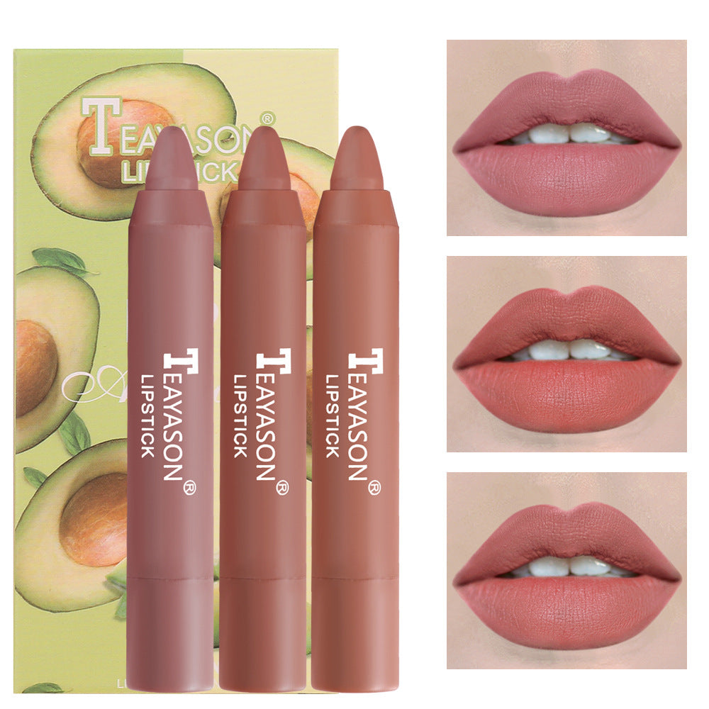 3pcs Velvet Matte Lipsticks Set Multi-Fruit-Flavour Long-lasting Waterproof